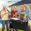 imageVINGLI 80 Quart Wagon Rolling Cooler Ice Chest wLong Handle and 10quot Wheels Portable Beach Patio Party Bar Cold Drink Beverage Outdoor Park Cart on WheelsBlackwagon