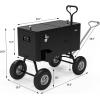 imageVINGLI 80 Quart Wagon Rolling Cooler Ice Chest wLong Handle and 10quot Wheels Portable Beach Patio Party Bar Cold Drink Beverage Outdoor Park Cart on WheelsBlackwagon