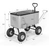 imageVINGLI 80 Quart Wagon Rolling Cooler Ice Chest wLong Handle and 10quot Wheels Portable Beach Patio Party Bar Cold Drink Beverage Outdoor Park Cart on WheelsGray