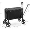 imageVINGLI 80 Quart Wagon Rolling Cooler Ice Chest wLong Handle and 10quot Wheels Portable Beach Patio Party Bar Cold Drink Beverage Outdoor Park Cart on WheelsBlack