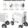 imageVINGLI 80 Quart Wagon Rolling Cooler Ice Chest wLong Handle and 10quot Wheels Portable Beach Patio Party Bar Cold Drink Beverage Outdoor Park Cart on WheelsWhite