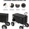 imageVINGLI 80 Quart Wagon Rolling Cooler Ice Chest wLong Handle and 10quot Wheels Portable Beach Patio Party Bar Cold Drink Beverage Outdoor Park Cart on WheelsBlackwagon
