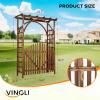 imageVINGLI 85in Wooden Arbor Wedding Arch for Ceremony Wood Trellis for Plant Climbing Christmas Decor Pergola for Garden Backyard Lawn TeakCarbonized Wood