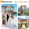 imageVINGLI 85in Wooden Arbor Wedding Arch for Ceremony Wood Trellis for Plant Climbing Christmas Decor Pergola for Garden Backyard Lawn TeakCarbonized Wood