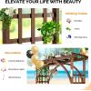 imageVINGLI 85in Wooden Arbor Wedding Arch for Ceremony Wood Trellis for Plant Climbing Christmas Decor Pergola for Garden Backyard Lawn TeakCarbonized Wood