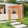 imageVINGLI 85in Wooden Arbor Wedding Arch for Ceremony Wood Trellis for Plant Climbing Christmas Decor Pergola for Garden Backyard Lawn TeakTeak