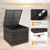 imageVINGLI 88 Gallon Outdoor Rattan Deck Box wAdjustable Feet Patio Wicker Storage Box for Tools and Supplies Storage Garden Deck Storage Bin for Garden Balcony Porch Pool Yard Brown