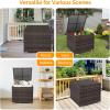 imageVINGLI 88 Gallon Outdoor Rattan Deck Box wAdjustable Feet Patio Wicker Storage Box for Tools and Supplies Storage Garden Deck Storage Bin for Garden Balcony Porch Pool Yard Brown