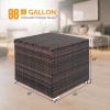 imageVINGLI 88 Gallon Outdoor Rattan Deck Box wAdjustable Feet Patio Wicker Storage Box for Tools and Supplies Storage Garden Deck Storage Bin for Garden Balcony Porch Pool Yard Brown