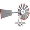 imageVINGLI 8FT Ornamental Windmill Backyard Garden Decoration Weather Vane Heavy Duty Metal Wind Mill w 4 Legs Design Grey 8 Feet 216 Inches 800 Feet 2598 Inches 2598 InchesGray