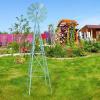 imageVINGLI 8FT Ornamental Windmill Backyard Garden Decoration Weather Vane Heavy Duty Metal Wind Mill w 4 Legs Design Grey 8 Feet 216 Inches 800 Feet 2598 Inches 2598 InchesLight Blue