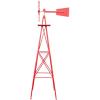 imageVINGLI 8FT Ornamental Windmill Backyard Garden Decoration Weather Vane Heavy Duty Metal Wind Mill w 4 Legs Design Grey 8 Feet 216 Inches 800 Feet 2598 Inches 2598 InchesRed