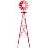 imageVINGLI 8FT Ornamental Windmill Backyard Garden Decoration Weather Vane Heavy Duty Metal Wind Mill w 4 Legs Design Grey 8 Feet 216 Inches 800 Feet 2598 Inches 2598 InchesRed