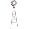 imageVINGLI 8FT Ornamental Windmill Backyard Garden Decoration Weather Vane Heavy Duty Metal Wind Mill w 4 Legs Design Grey 8 Feet 216 Inches 800 Feet 2598 Inches 2598 InchesGray