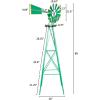 imageVINGLI 8FT Ornamental Windmill Backyard Garden Decoration Weather Vane Heavy Duty Metal Wind Mill w 4 Legs Design Grey 8 Feet 216 Inches 800 Feet 2598 Inches 2598 InchesGreen
