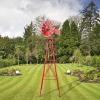 imageVINGLI 8FT Ornamental Windmill Backyard Garden Decoration Weather Vane Heavy Duty Metal Wind Mill w 4 Legs Design Grey 8 Feet 216 Inches 800 Feet 2598 Inches 2598 InchesRed