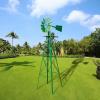 imageVINGLI 8FT Ornamental Windmill Backyard Garden Decoration Weather Vane Heavy Duty Metal Wind Mill w 4 Legs Design Grey 8 Feet 216 Inches 800 Feet 2598 Inches 2598 InchesGreen
