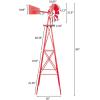 imageVINGLI 8FT Ornamental Windmill Backyard Garden Decoration Weather Vane Heavy Duty Metal Wind Mill w 4 Legs Design Grey 8 Feet 216 Inches 800 Feet 2598 Inches 2598 InchesRed