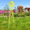 imageVINGLI 8FT Ornamental Windmill Backyard Garden Decoration Weather Vane Heavy Duty Metal Wind Mill w 4 Legs Design Grey 8 Feet 216 Inches 800 Feet 2598 Inches 2598 InchesYellow