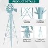 imageVINGLI 8FT Ornamental Windmill Backyard Garden Decoration Weather Vane Heavy Duty Metal Wind Mill w 4 Legs Design Grey 8 Feet 216 Inches 800 Feet 2598 Inches 2598 InchesLight Blue