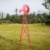 imageVINGLI 8FT Ornamental Windmill Backyard Garden Decoration Weather Vane Heavy Duty Metal Wind Mill w 4 Legs Design Grey 8 Feet 216 Inches 800 Feet 2598 Inches 2598 InchesRed