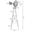 imageVINGLI 8FT Ornamental Windmill Backyard Garden Decoration Weather Vane Heavy Duty Metal Wind Mill w 4 Legs Design Grey 8 Feet 216 Inches 800 Feet 2598 Inches 2598 InchesGray