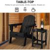 imageVINGLI Adirondack Side Table HPDE End Table Outdoor Indoor Table Weather Resistant Side Table for Living Room Bedroom Patio Garden DecorBlack