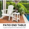 imageVINGLI Adirondack Side Table HPDE End Table Outdoor Indoor Table Weather Resistant Side Table for Living Room Bedroom Patio Garden DecorWhite