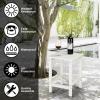 imageVINGLI Adirondack Side Table HPDE End Table Outdoor Indoor Table Weather Resistant Side Table for Living Room Bedroom Patio Garden DecorWhite