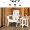 imageVINGLI Adirondack Side Table HPDE End Table Outdoor Indoor Table Weather Resistant Side Table for Living Room Bedroom Patio Garden DecorWhite