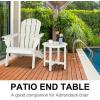 imageVINGLI Adirondack Side Table HPDE End Table Outdoor Indoor Table Weather Resistant Side Table for Living Room Bedroom Patio Garden DecorWhite