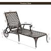 imageVINGLI Cast Aluminum Outdoor Chaise Lounge Chair with Wheels Patio Chaise Lounge with 3Position Adjustable Backrest Outdoor Tanning Chair Patio Lounge Chair Bronze Without CushionBronze