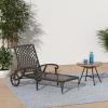 imageVINGLI Cast Aluminum Outdoor Chaise Lounge Chair with Wheels Patio Chaise Lounge with 3Position Adjustable Backrest Outdoor Tanning Chair Patio Lounge Chair Bronze Without CushionBronze