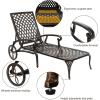 imageVINGLI Cast Aluminum Outdoor Chaise Lounge Chair with Wheels Patio Chaise Lounge with 3Position Adjustable Backrest Outdoor Tanning Chair Patio Lounge Chair Bronze Without CushionBronze