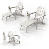imageVINGLI Folding Adirondack Chair Set of 4 with Ottoman Waterproof Plastic HDPE Firepit Chair for Outside with Hidden Footrests Foldable Ergonomics Seating for Patio Porch Yard GardenTeakWhite