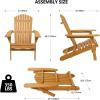 imageVINGLI Folding Adirondack Chairs Set of 4 Clearance Weather ResistantLawn Cheap Fire Pit Highwood Lounge ChairsPatio Furniture Sets for Campfire Bonfire1 Piece