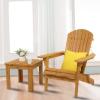 imageVINGLI Folding Wooden Adirondack Chair and Table Set Lounger 350 LBs Support Fire Pit Seating Natural Finished Weather Resistant Indoor Outdoor Furniture