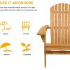imageVINGLI Folding Wooden Adirondack Chair and Table Set Lounger 350 LBs Support Fire Pit Seating Natural Finished Weather Resistant Indoor Outdoor Furniture
