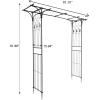 imageVINGLI Garden Arbor Arch Archway for Wedding Ceremony Party Steel Garden Trellis for Plant Climbing Christmas Decorations Pergola for Backyard Lawn BlackBlack