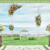 imageVINGLI Garden Arbor Arch Archway for Wedding Ceremony Party Steel Garden Trellis for Plant Climbing Christmas Decorations Pergola for Backyard Lawn BlackWhite