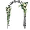 imageVINGLI Garden Arbor Arch for Wedding Ceremony Party Christmas Garden Decor Steel Garden Trellis for Plant Climbing Pergola for Garden Backyard Lawn Bridge TopArch Top