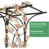imageVINGLI Garden Arbor Arch for Wedding Ceremony Party Christmas Garden Decor Steel Garden Trellis for Plant Climbing Pergola for Garden Backyard Lawn Bridge TopFlat Top