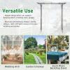 imageVINGLI Garden Arbor Arch for Wedding Ceremony Party Christmas Garden Decor Steel Garden Trellis for Plant Climbing Pergola for Garden Backyard Lawn Bridge TopFlat Top