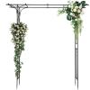imageVINGLI Garden Arbor Arch for Wedding Ceremony Party Christmas Garden Decor Steel Garden Trellis for Plant Climbing Pergola for Garden Backyard Lawn Bridge TopFlat Top