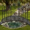 imageVINGLI Garden Bridge Metal Yard Arch Path Bridge with Patterned Guardrails Ourdoor Decorative Black Iron Foot Bridge for Pond and Backyard Landscaping4FT