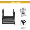 imageVINGLI Garden Bridge Metal Yard Arch Path Bridge with Patterned Guardrails Ourdoor Decorative Black Iron Foot Bridge for Pond and Backyard Landscaping4FT