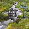 imageVINGLI Garden Bridge Metal Yard Arch Path Bridge with Patterned Guardrails Ourdoor Decorative Black Iron Foot Bridge for Pond and Backyard Landscaping4FT