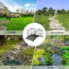 imageVINGLI Garden Bridge Metal Yard Arch Path Bridge with Patterned Guardrails Ourdoor Decorative Black Iron Foot Bridge for Pond and Backyard Landscaping4FT