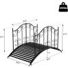 imageVINGLI Garden Bridge Metal Yard Arch Path Bridge with Patterned Guardrails Ourdoor Decorative Black Iron Foot Bridge for Pond and Backyard Landscaping4FT