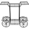imageVINGLI Garden Cart Stand IndoorOutdoor Metal Plant Stand Parisian Style Flower Pots Holder Ideal for Home Garden Patio
